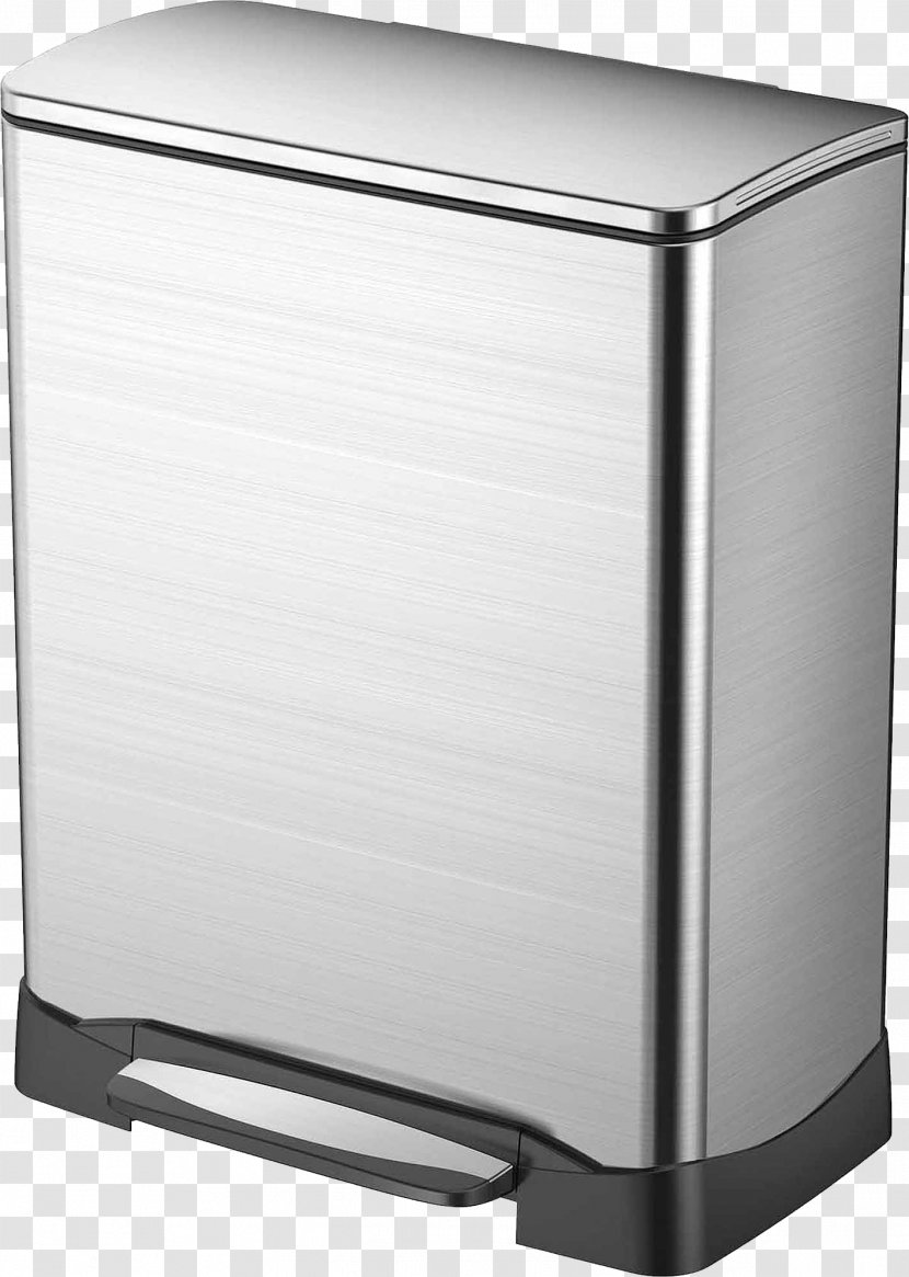 Waste Container Stainless Steel Rectangular Step Can Recycling - Trash Transparent PNG