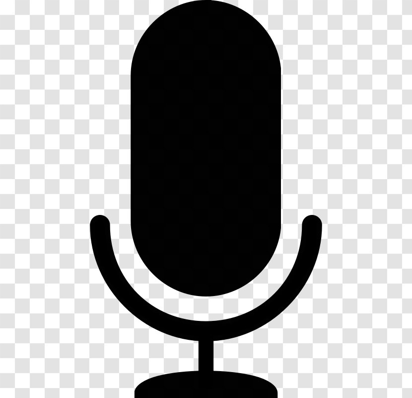 Microphone Clip Art - Black And White - Clipart Transparent PNG