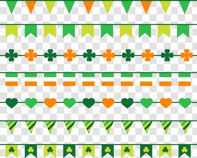 Saint Patricks Day Download Gratis Clip Art - Rectangle - Clover Green Decorative Streamers Transparent PNG