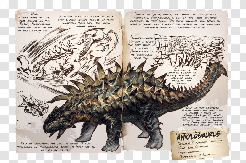 ARK: Survival Evolved Ankylosaurus Tyrannosaurus Gallimimus Spinosaurus - Dinosaur Transparent PNG