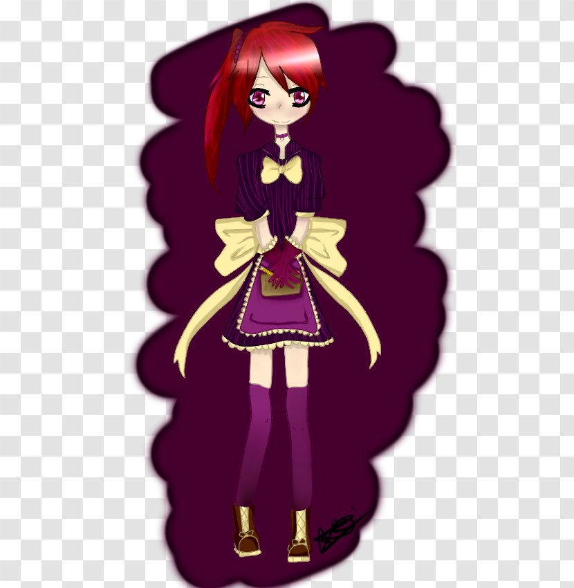 Violet Purple Magenta Black Hair Art - Maid Transparent PNG