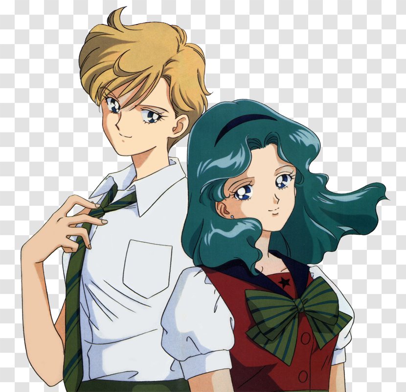 Sailor Uranus Neptune Chibiusa Moon Venus - Watercolor Transparent PNG