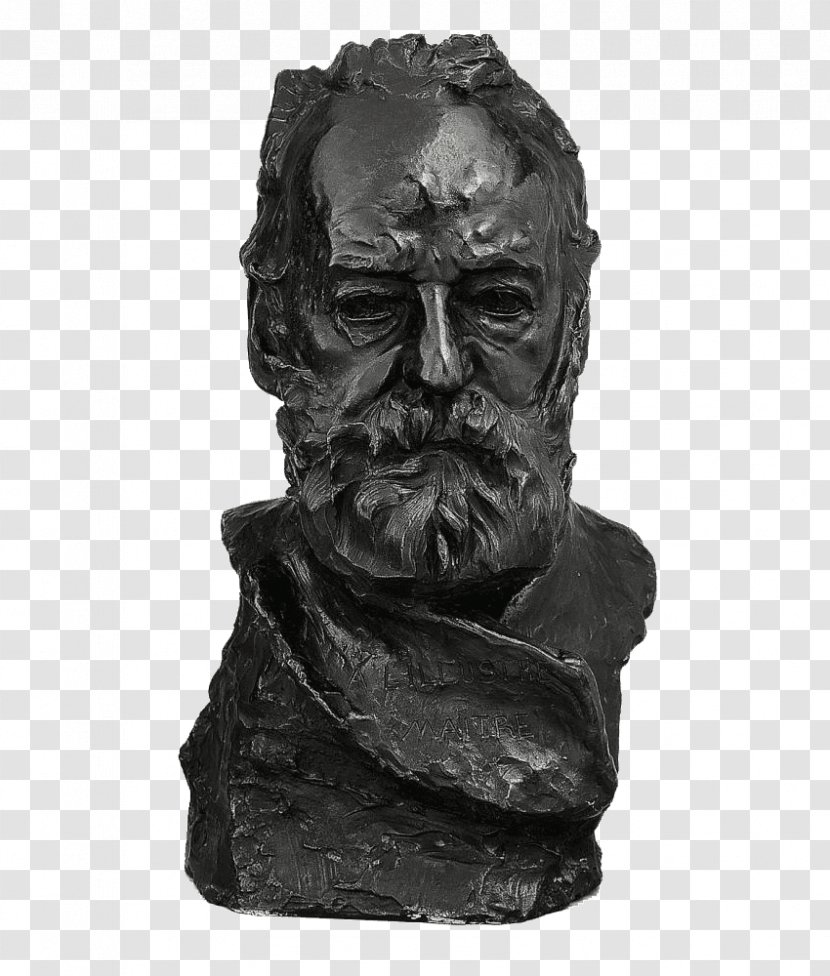 Auguste Rodin, 1840-1917 Bust Of Victor Hugo Sculpture - Writer - Victer Transparent PNG