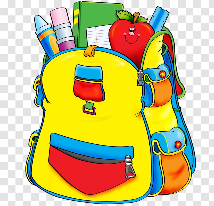 Student School Supplies First Grade Fourth - Cartoon Painted Yellow Bag Transparent PNG
