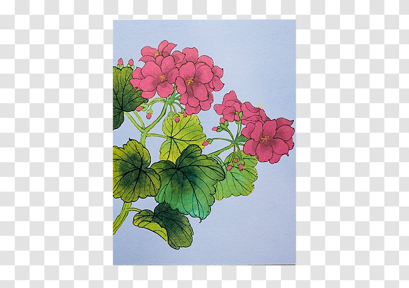 Crane's-bill Paper Watercolor Painting Floral Design - Flora - Plum Blossom Pattern Transparent PNG