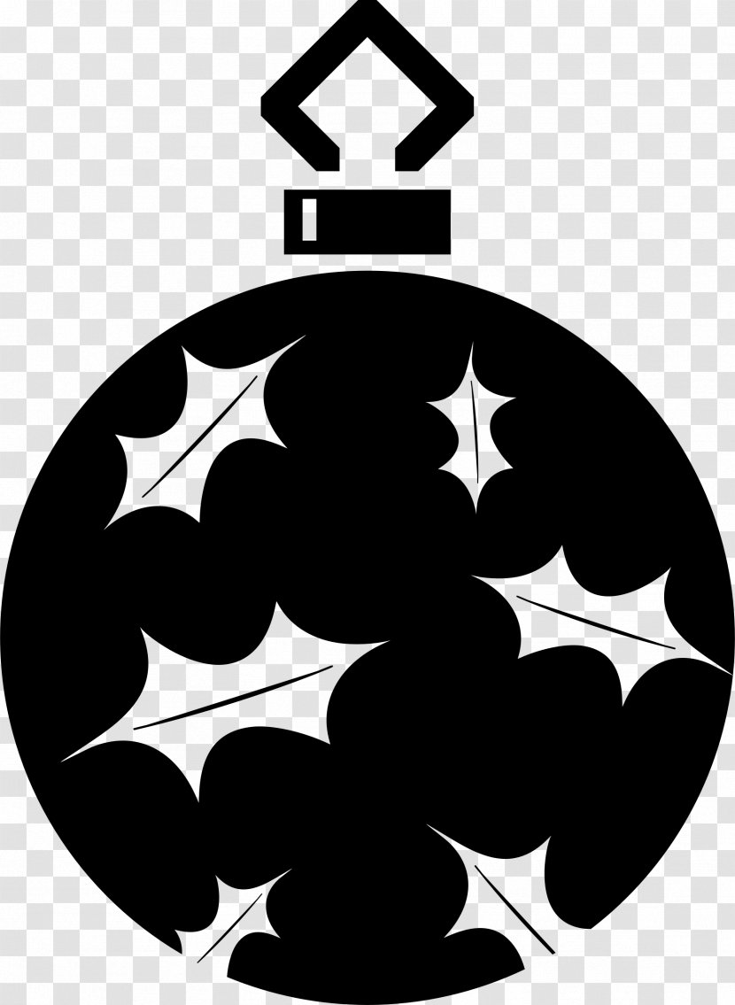 Silhouette Christmas Ornament Black And White Clip Art - Card - Objects Vector Transparent PNG