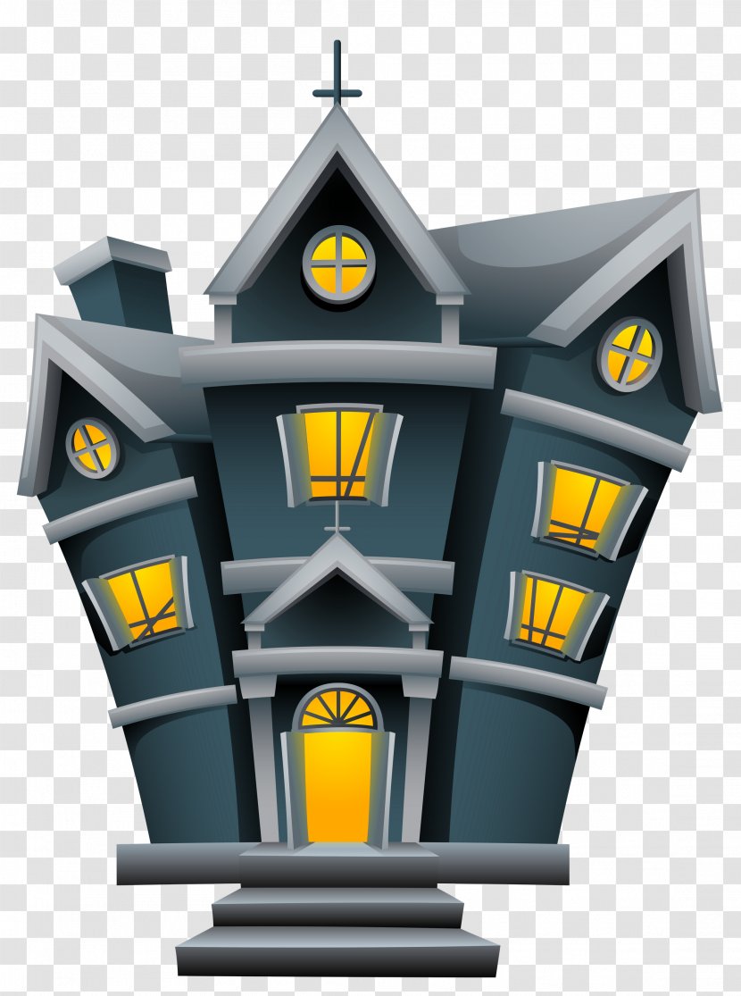 Halloween Haunted House Clip Art - Yellow - Trick Or Treat Transparent PNG