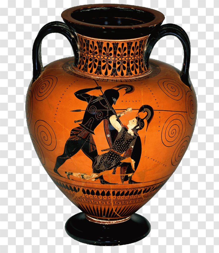 Achilles Ancient Greece Ajax The Great Penthesilea Black-figure Pottery - Greek Vase Transparent PNG