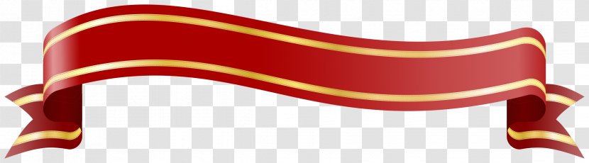Ribbon Clip Art - Red - Gold Banner Cliparts Transparent PNG