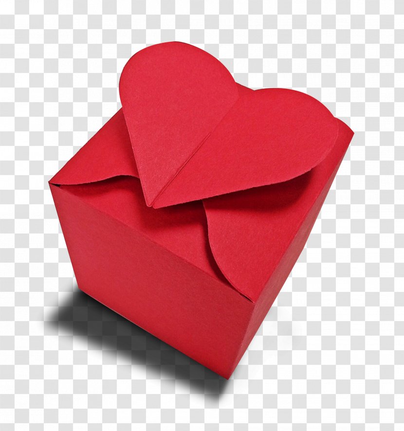 Paper Red Heart Valentines Day Love - Box Transparent PNG
