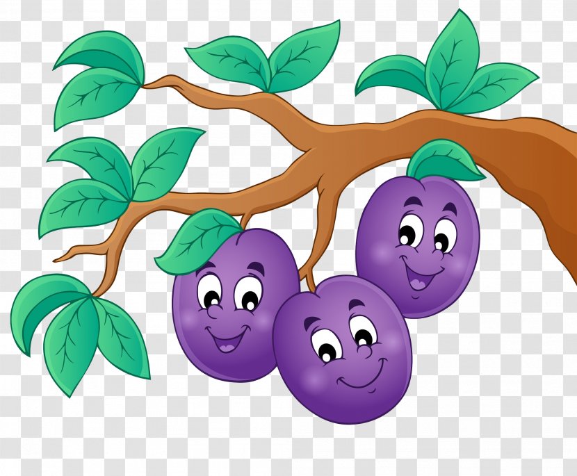 Plum Royalty-free Clip Art - Silhouette - Purple Apple On A Branch Transparent PNG