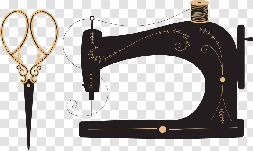 Sewing Machine Textile Needle - Scissors Transparent PNG