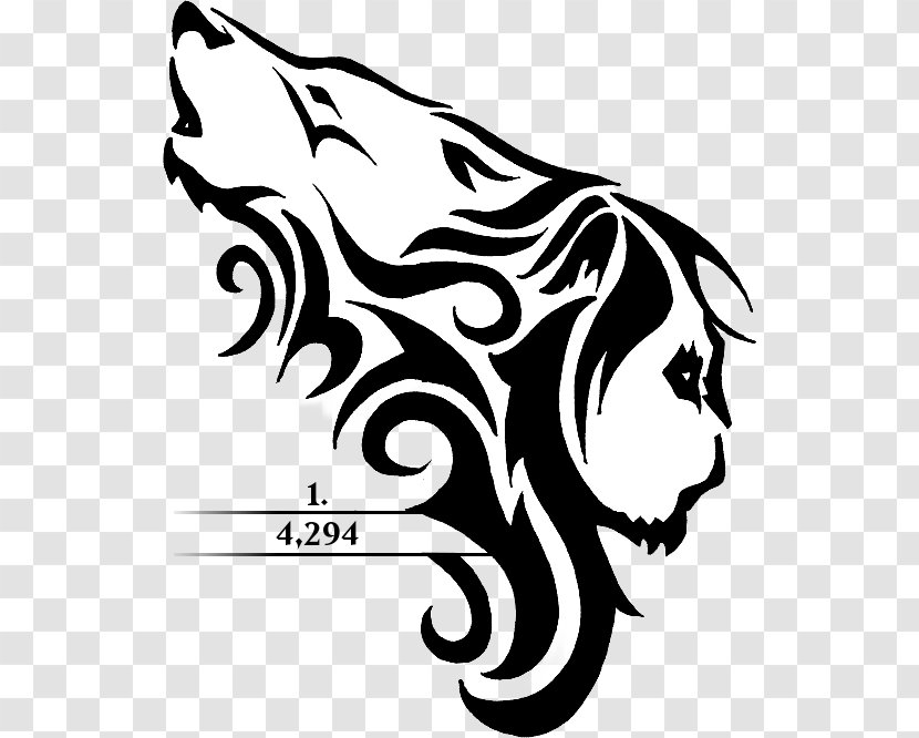 Lion Gray Wolf Tattoo Cougar Tiger - Black Transparent PNG
