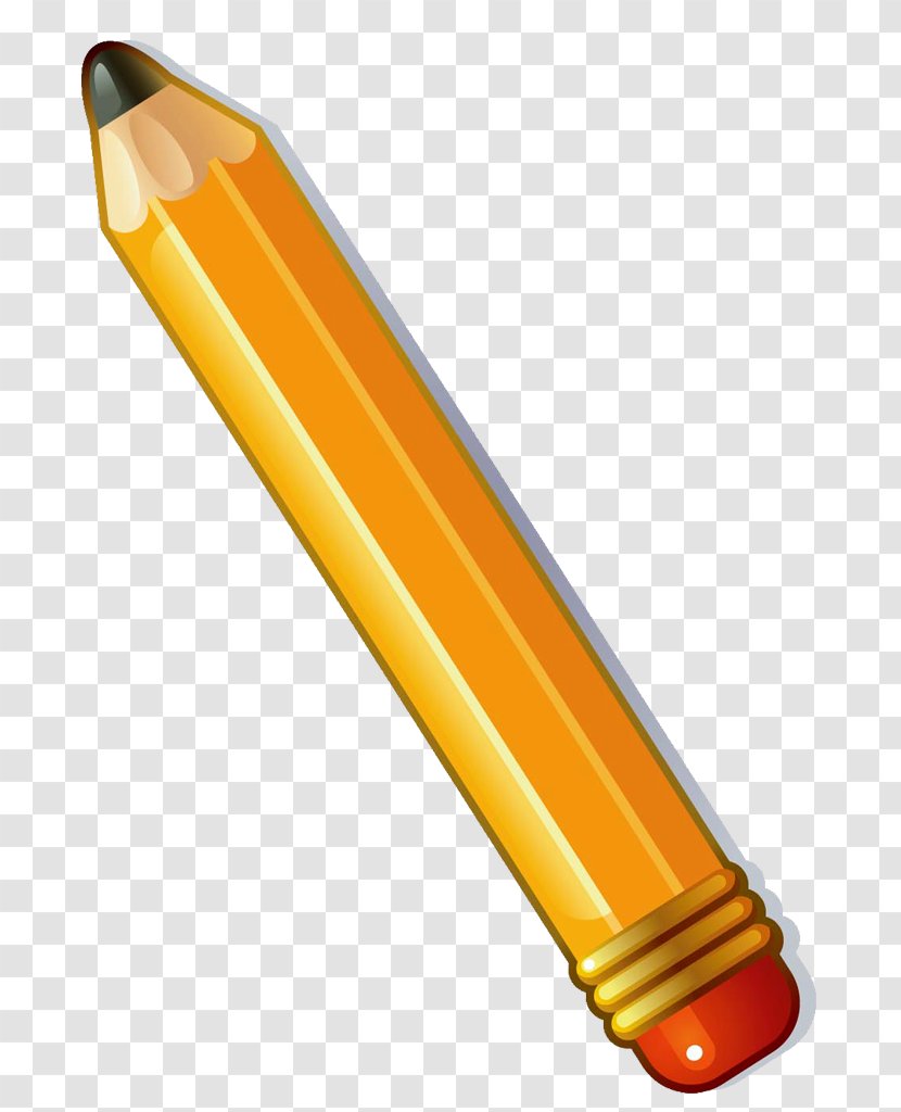 Colored Pencil Clip Art - Orange Transparent PNG