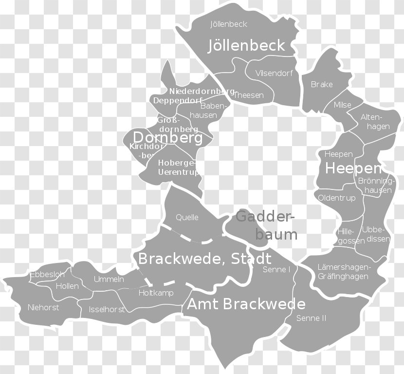 Bielefeld Amt Brackwede Heepen Dornberg County Of Ravensberg - Districts Germany - Map Transparent PNG