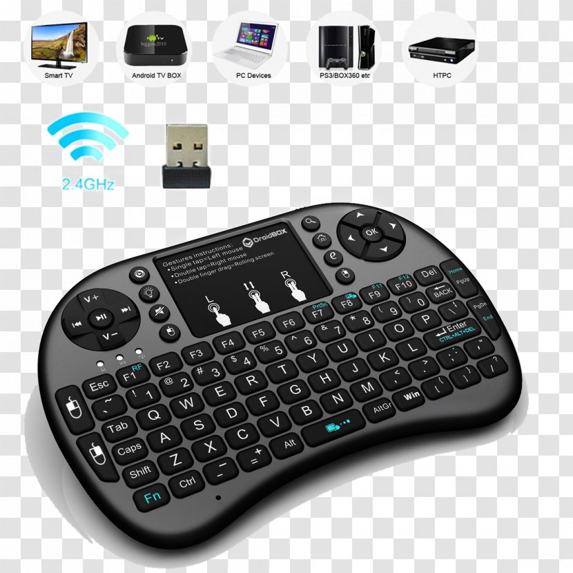 Computer Keyboard Rii I8 Mouse Backlight Wireless - Kodi - Multi-media Transparent PNG