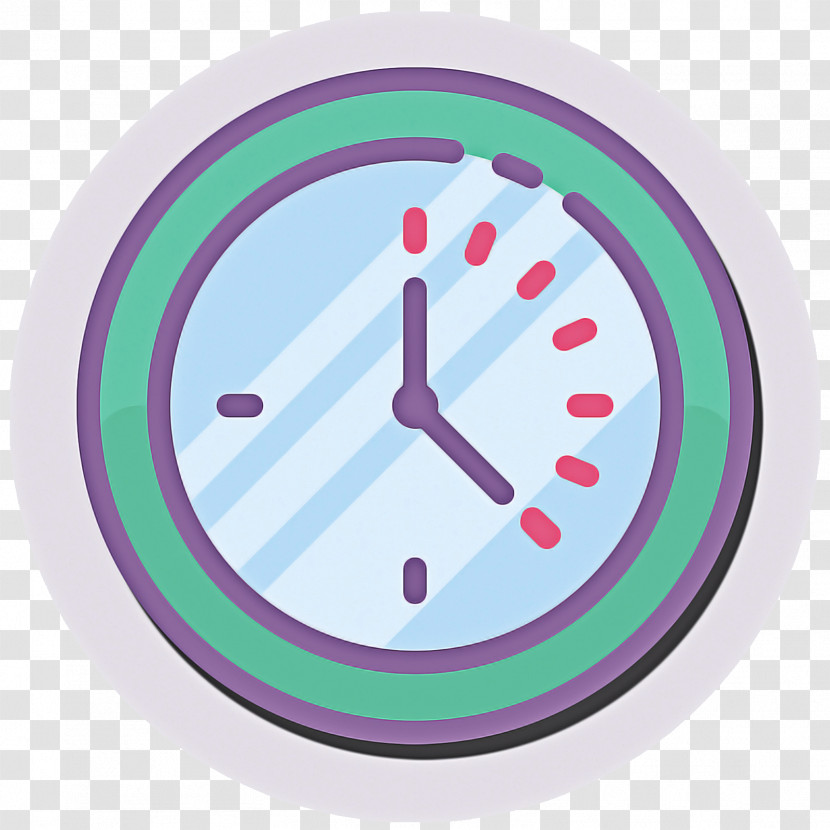 Clock Pink Violet Wall Clock Circle Transparent PNG