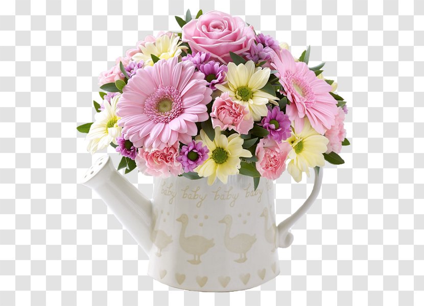 Cut Flowers Watering Cans Pink Flower Bouquet - Petal - Pastel Transparent PNG