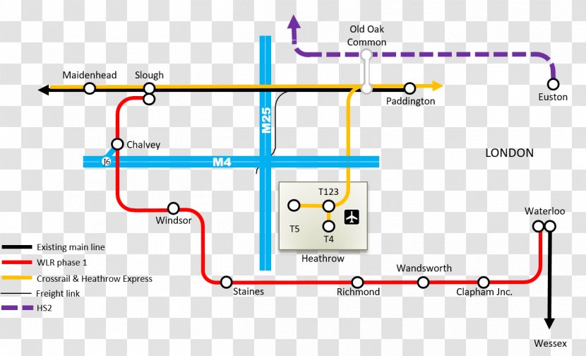 Windsor Link Railway Heathrow Airport Transport Crossrail Service - Mode Of - Material Transparent PNG