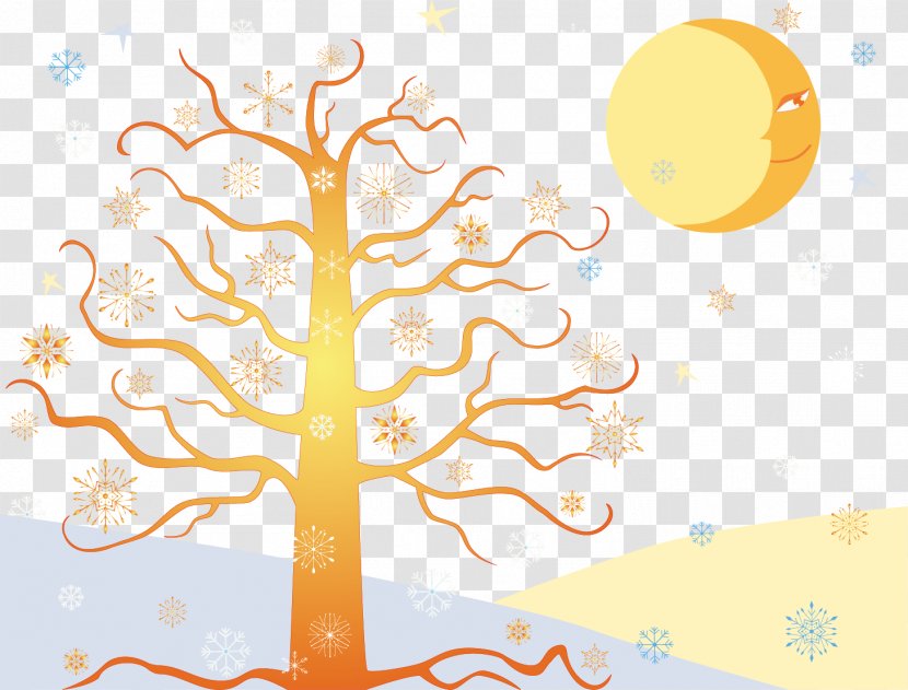 Tree Illustration - Orange - Vector Trees Transparent PNG