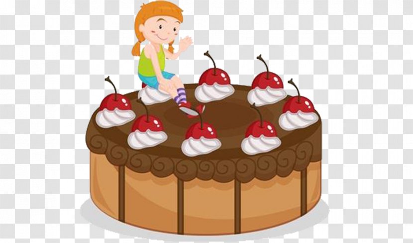 Birthday Cake Chocolate Strawberry Cream Wedding - Vector Transparent PNG