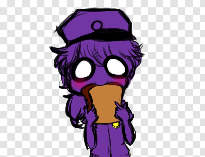 Five Nights At Freddy's: Sister Location Toast Bread Purple Man Transparent PNG