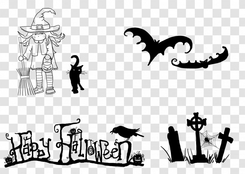 Drawing Line Art Graphic Design Clip - Character - Halloween Elements Transparent PNG