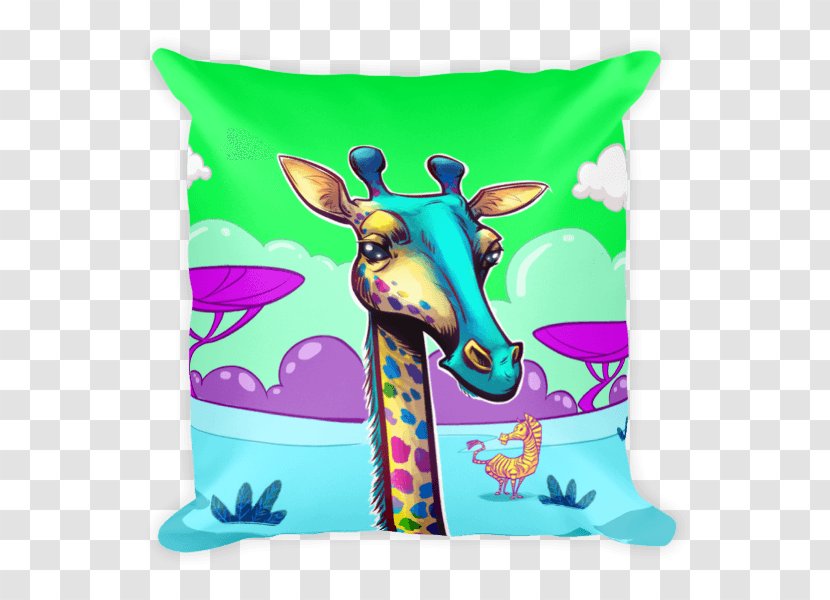 Throw Pillows Cushion Giraffe Electro Threads - Mammal - Pillow Transparent PNG