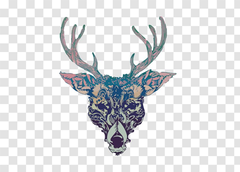 Deer Elk Antler Hoodie - Deer,painting Transparent PNG