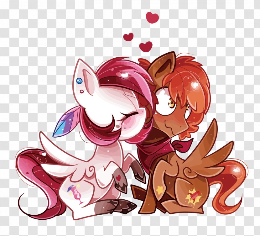 Horse Cartoon Illustration - Heart - Vector Pony Couple Transparent PNG