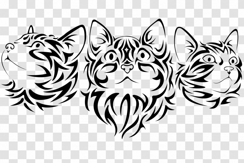Cat Lions And Tigers Clip Art - Stencil - Apes Vector Transparent PNG