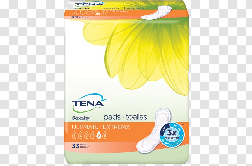 TENA Incontinence Pad Pantyliner Stayfree Urinary - Silhouette - Super Absorbent Transparent PNG