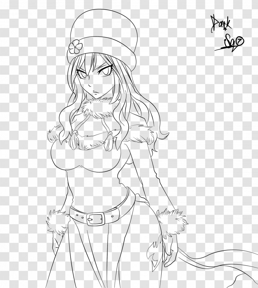 Sketch Figure Drawing Line Art Cartoon - Frame - Fairy Tail Juvia Transparent PNG