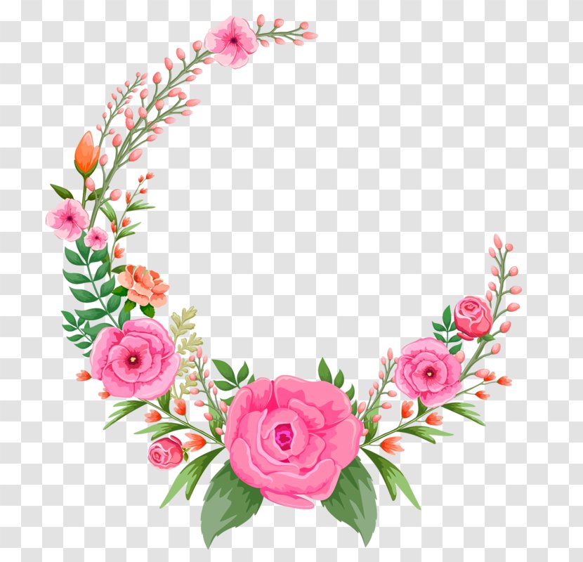 Flower Pink Rose - Floral Design - Flowers Frame Transparent PNG