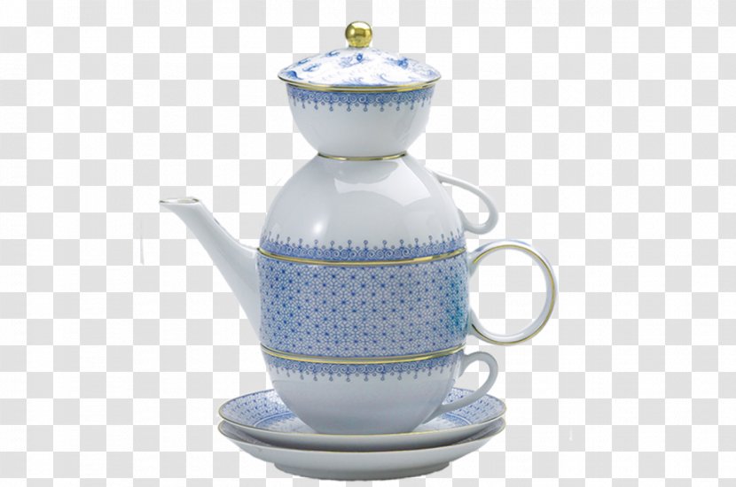 Mottahedeh & Company Tea Lace Kettle Blue - Mug - Cornflower Transparent PNG