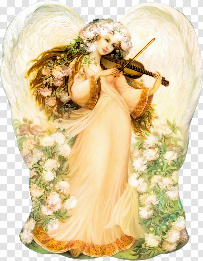 Fairy Painter Painting Hope - Fedoskino Miniature - Violin Transparent PNG