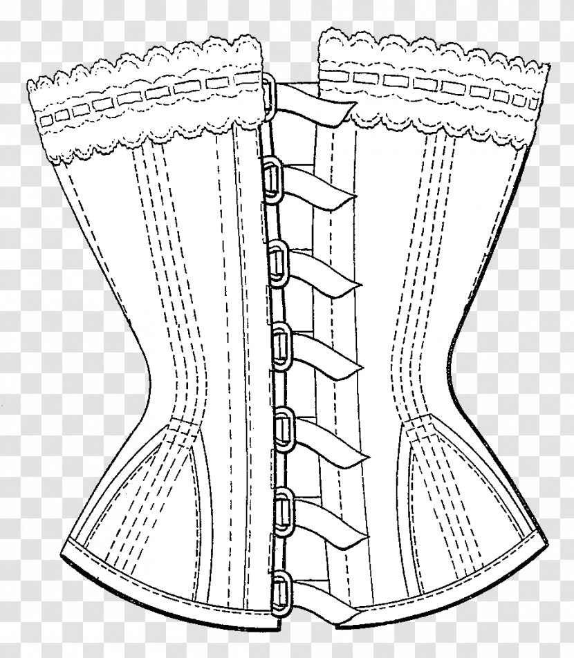 Corset Bustier Drawing Steampunk - Silhouette Transparent PNG