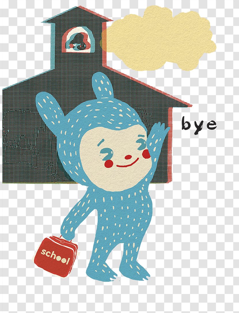 Royalty-free Cartoon Stock Illustration - Blue - Waving Goodbye Transparent PNG