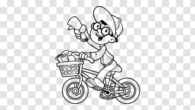 Paperboy Newspaper Drawing - Hand - Bicycle Transparent PNG