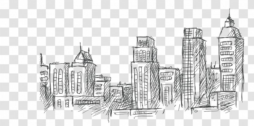 Drawing Architecture Skyline Sketch - Artwork - Building Transparent PNG