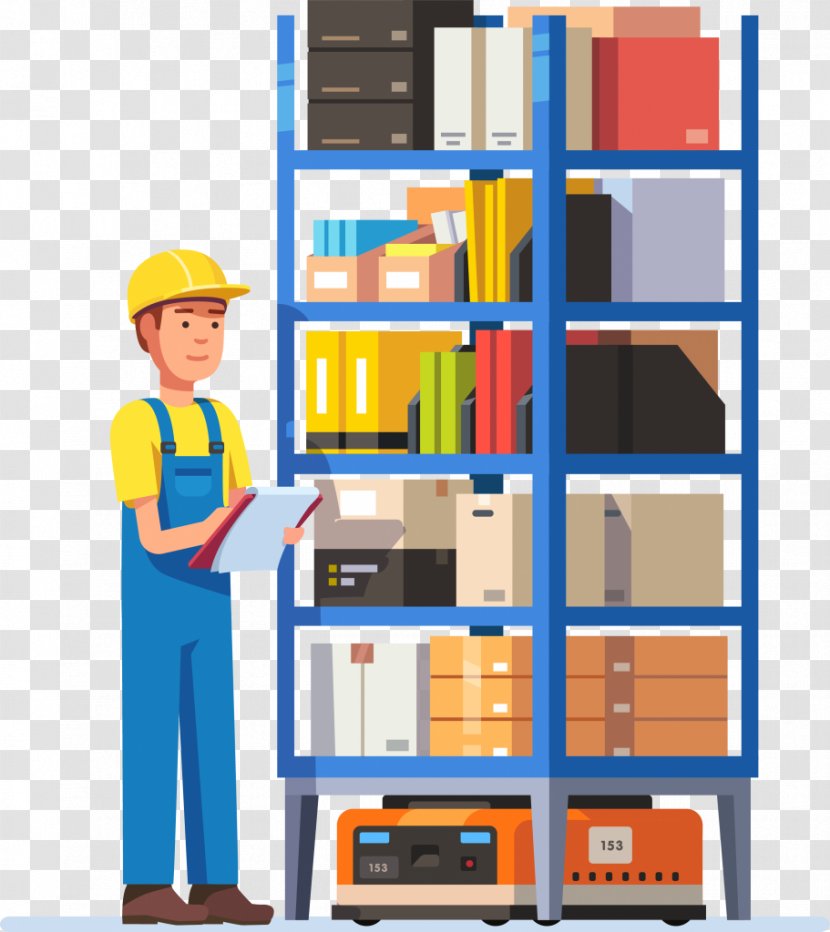 Warehouse Cartoon - Bookcase - Furniture Transparent PNG