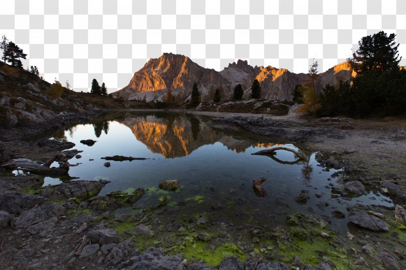 Pond Reflection Stock.xchng Landscape Puddle - Sunset Quiet Mountains And Water Transparent PNG