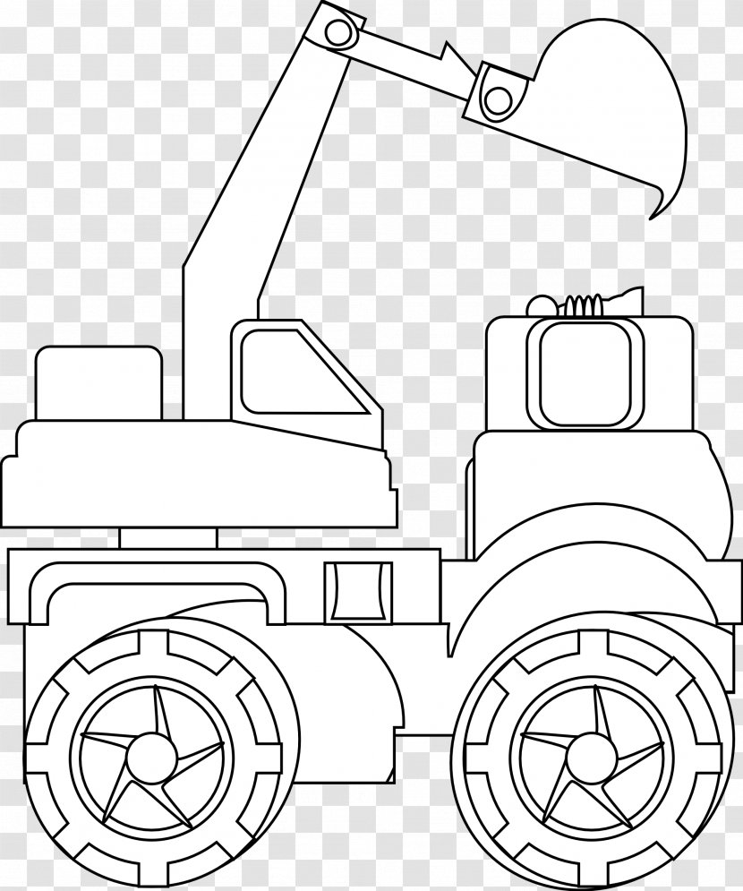 Car Drawing Backhoe Loader Combine Harvester Truck - Child - Bulldozer Transparent PNG