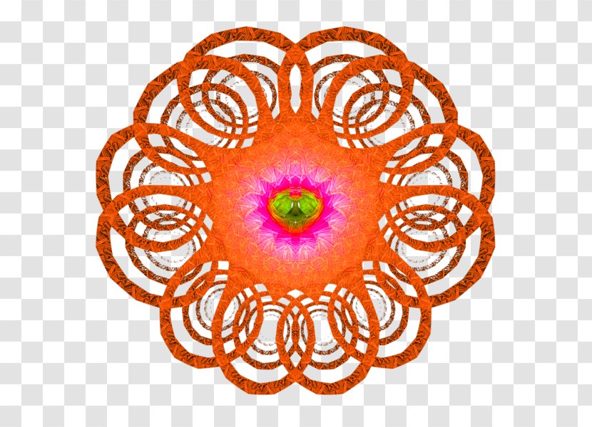Petal Floral Design Flower Circle Pattern - Orange Mandala Transparent PNG