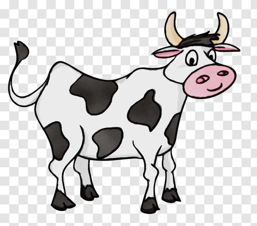 White Park Cattle Transparency Taurine Livestock Cartoon - Animal Figure - Bull Sticker Transparent PNG