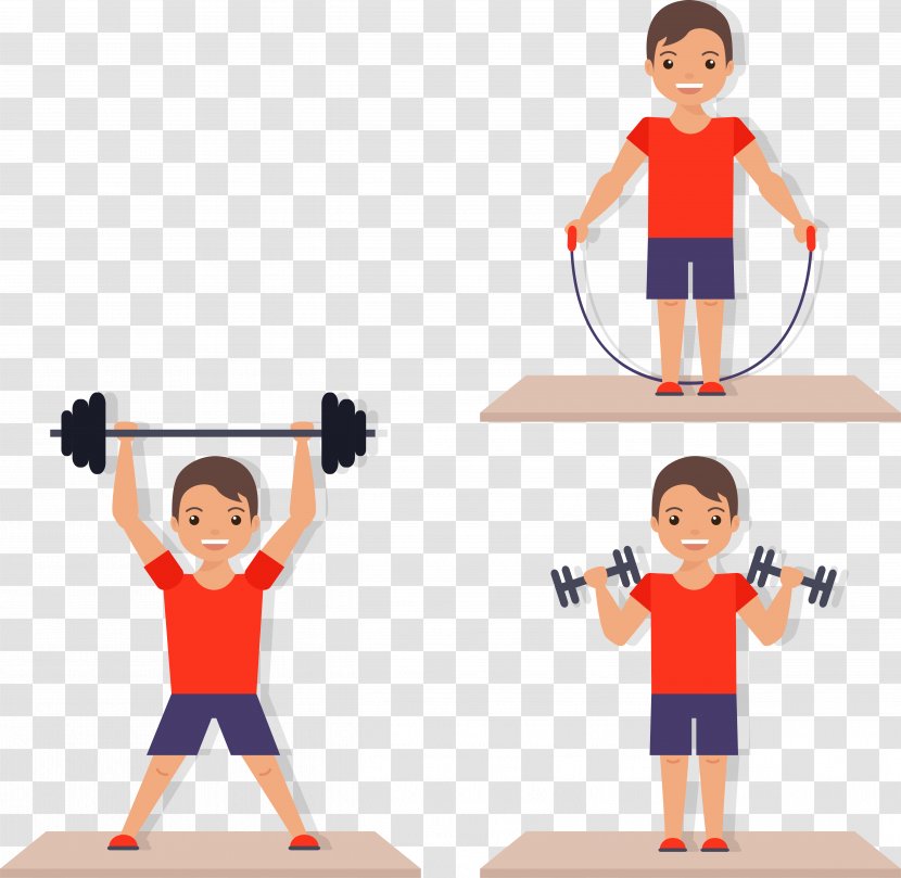 Flat Design Bodybuilding Olympic Weightlifting Sport - Silhouette - Cartoon Characters Vector Material Fitness Exercise Transparent PNG