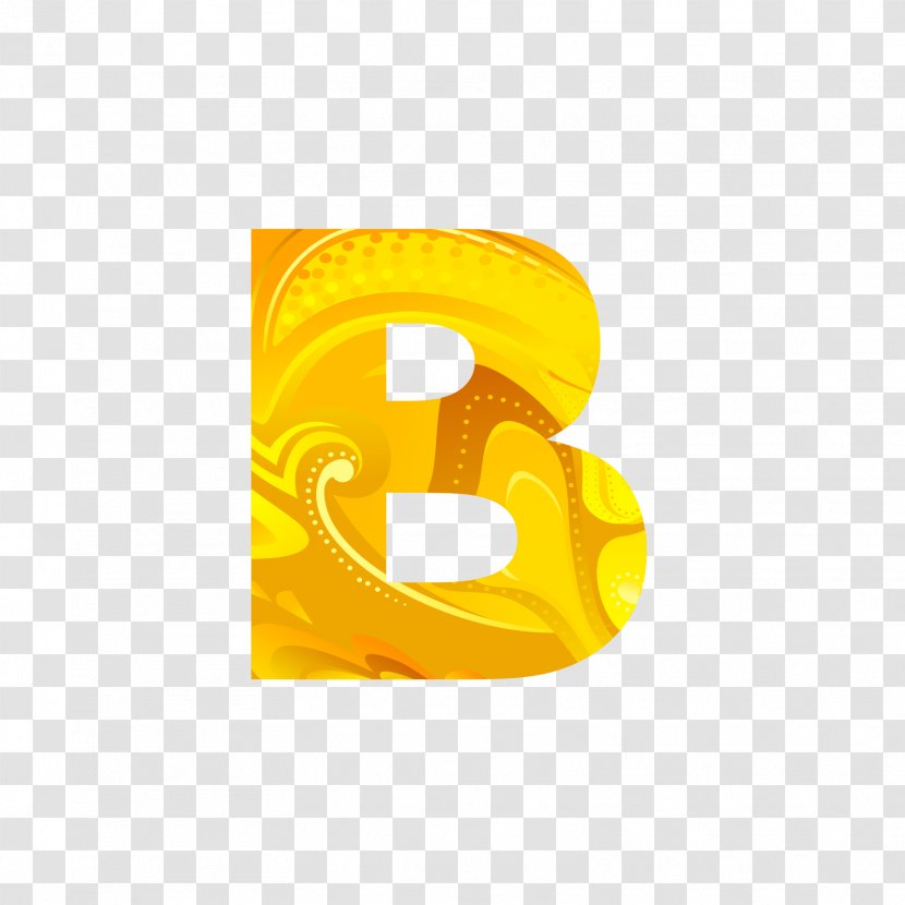Letter B Icon - Number - Golden Letters Transparent PNG