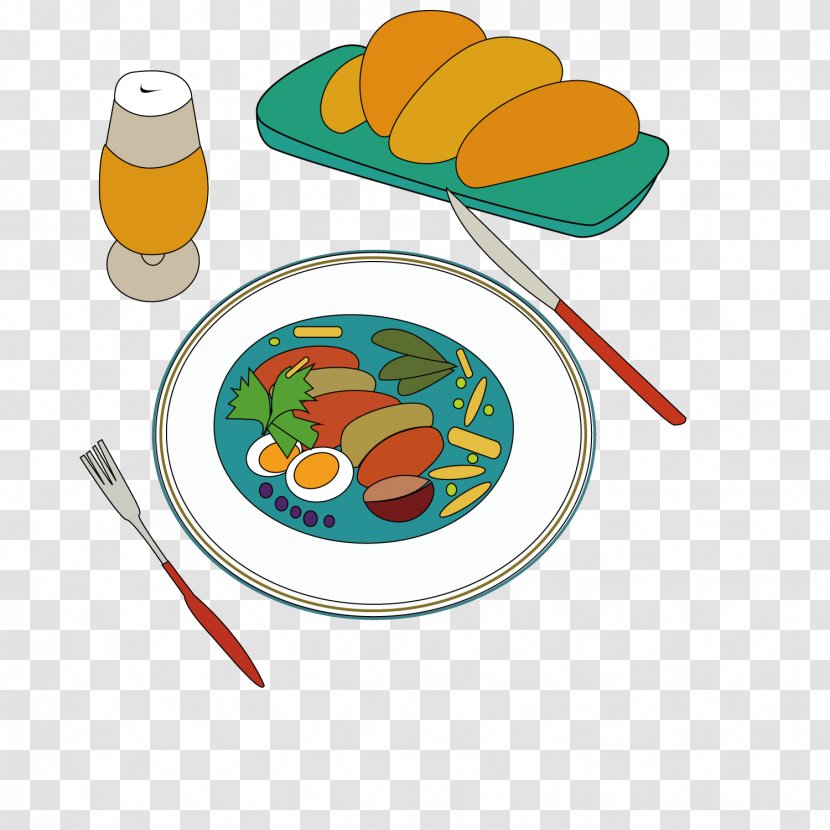 Breakfast Ham Omelette - Watercolor - A Sumptuous Transparent PNG