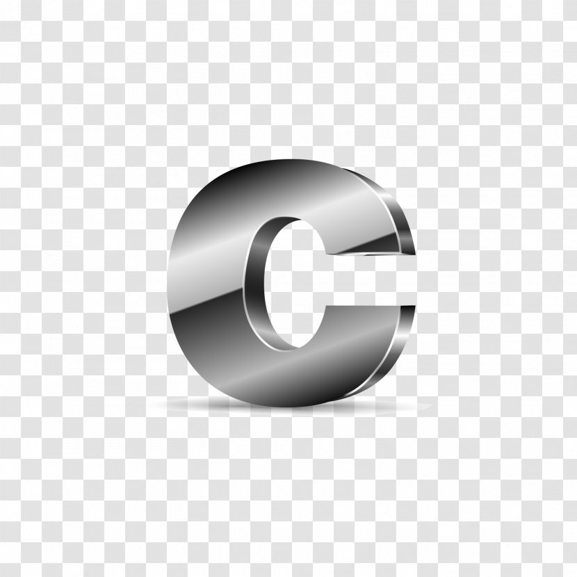 Letter C Alphabet - Silver Black Letters Transparent PNG