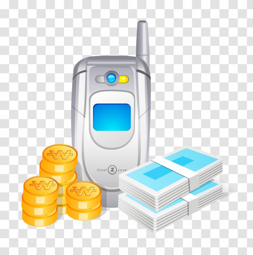 Mobile Phone Icon - And Gold Coins Transparent PNG
